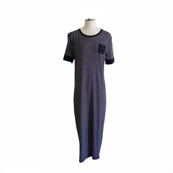 Jones  New York Sport Blue Striped Knit Dress XL - Picture 1 of 3